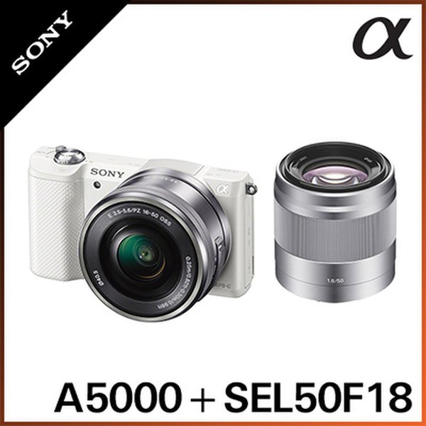 [소니정품] ILCE-A5000L 미러리스 디카 줌렌즈(16-50mm)+SEL50F18단렌즈+SD16GB+소니가방(U11)+보호필름