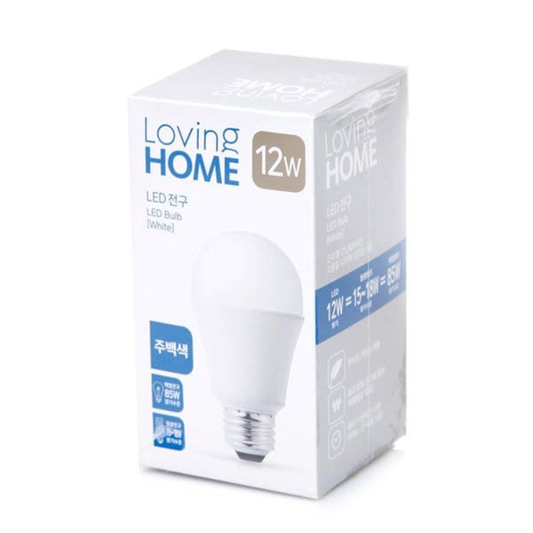(G)러빙홈 LED 전구 12W 주백색