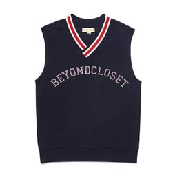 [비욘드클로젯] PREPPY LOGO PATCH VEST NAVY