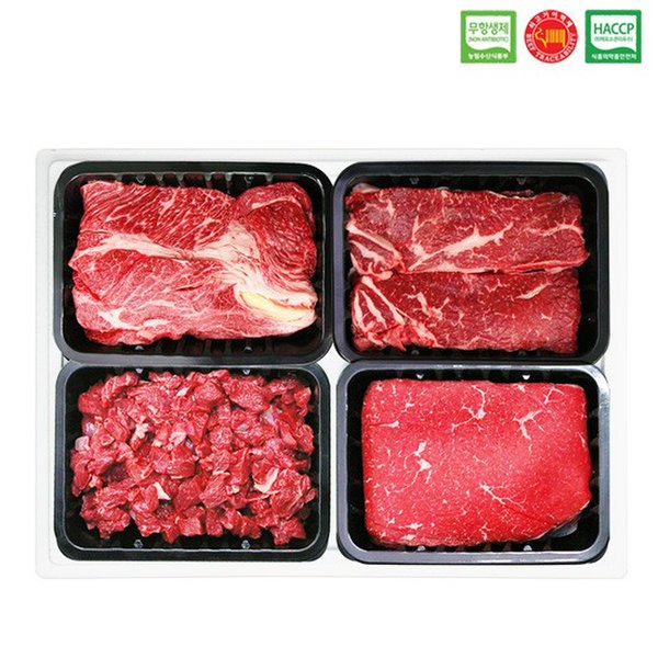 [친환경 무항생제 한우선물세트] 행복 5호 1.6kg - (1등급)등심400g,채끝스테이크400g,국거리400g,불고기400g - 이마트몰, 당신과 가장... 