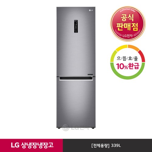 [공식판매점][LG전자] LG 상냉장하냉동냉장고 M349SE (339L)