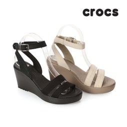 크록스 여성용 레이웨지 2종택1 블랙/오트밀 CROCS Leigh Wedge