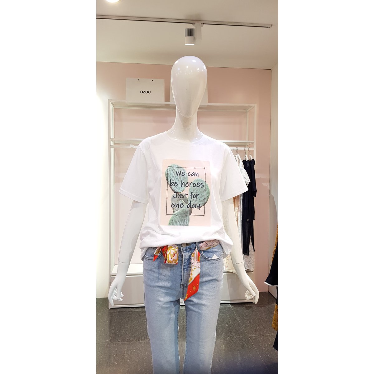 선인장 펄 패치 티셔츠 715-16574