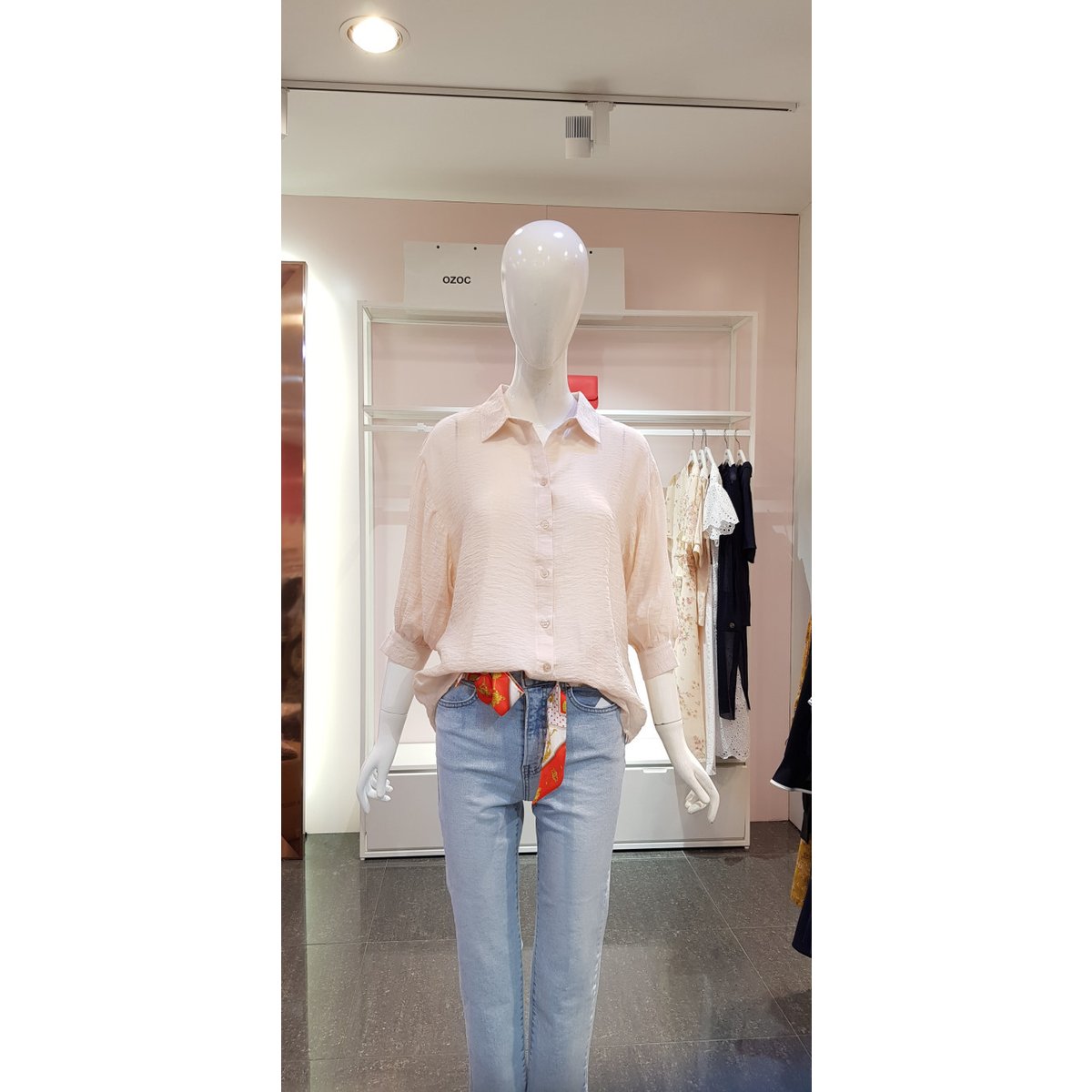 칼라넥 7부 블라우스 715-86676