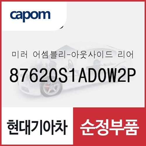사이드미러,조수석쪽 (87620S1AD0W2P) 올뉴 싼타페